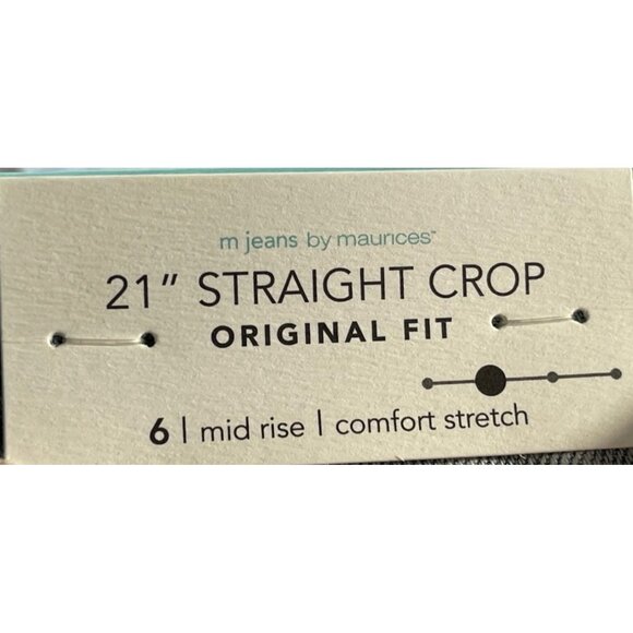 M Jeans by Maurices Womens Mid Rise 21" Straight Crop Jeans Size 6 Original Fit - Picture 4 of 5